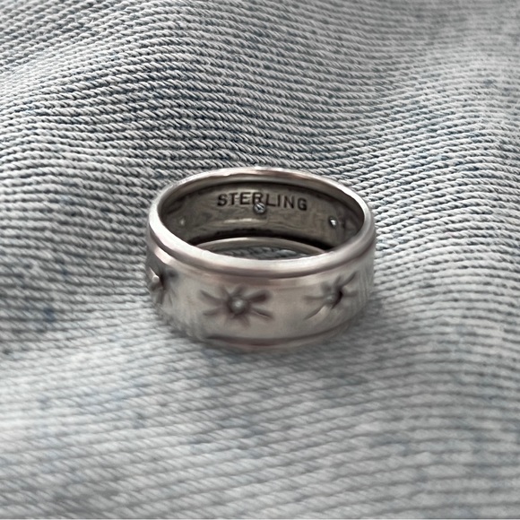 Vintage starburst 925 silver ring - Picture 2 of 6